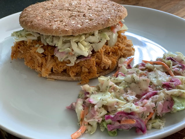 BBQ Chicken Sandwich w/ Cole Slaw – Just Right Eating