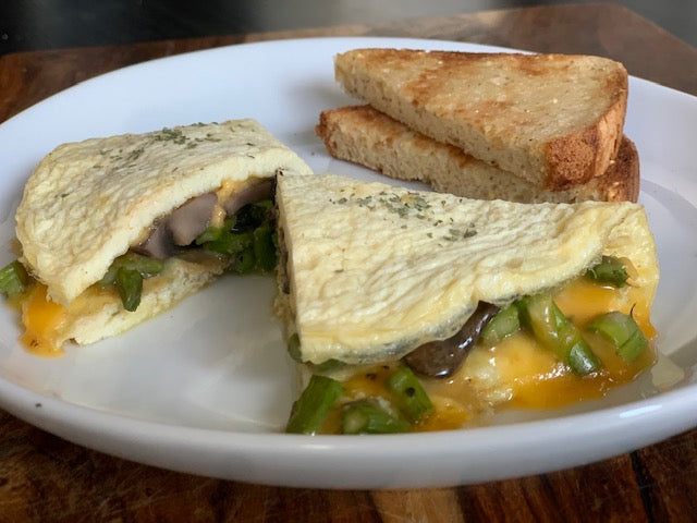 Asparagus Omelet w/ English Muffin