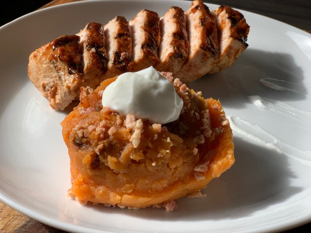 BBQ Pork Chop & Sweet Potato Mash