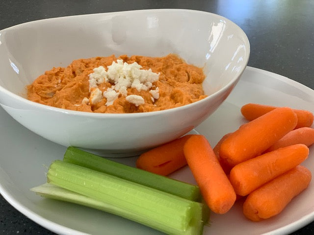 Buffalo Chicken Dip w/ Celery & Carrots