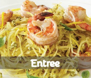 Shrimp & Spaghetti Squash with Walnut Ginger Pesto