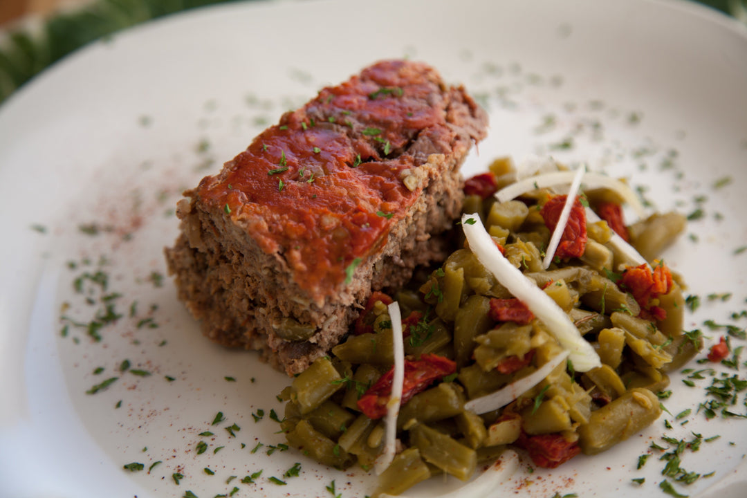 Meatloaf & Summery Green Bean Casserole