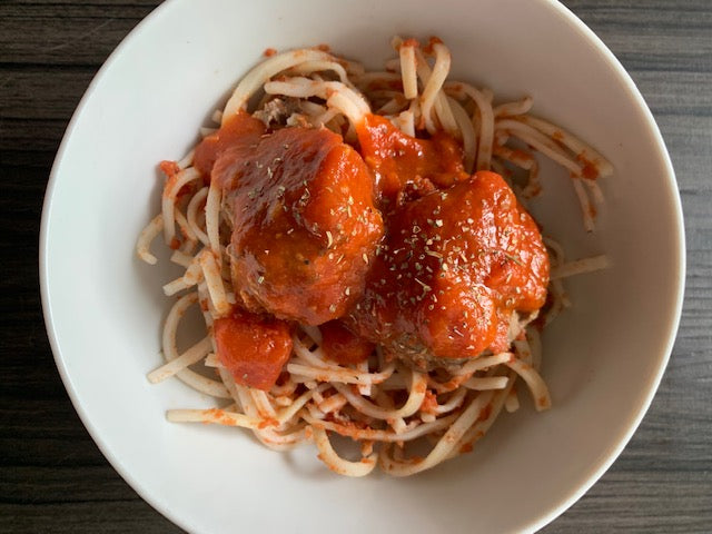 Spaghetti & Meatballs w/ Side Salad