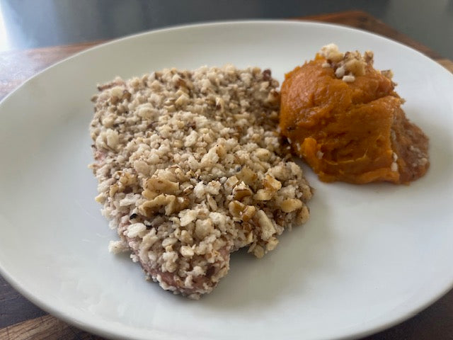 Walnut Salmon w/ Sweeter Sweet Potatoes